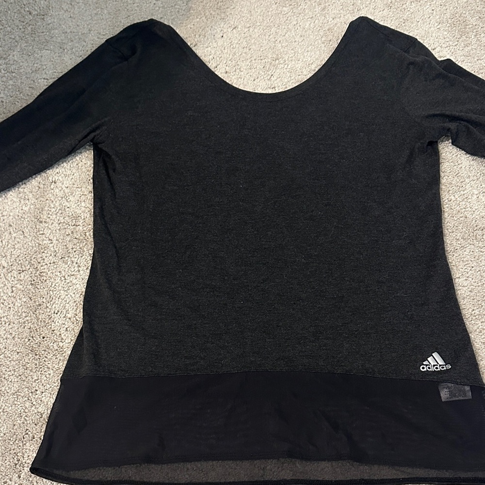 Adidas Women's Charcoal Long Sleeve Tee